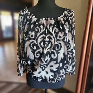 INC blouse, size small, black pattern